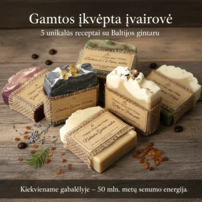 Natūralūs muilai su gintaro pudra